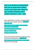 WGU C214 FINANCIAL MANAGEMENT PASS THE OA EXAM WITH CORRECT ACTUAL QUESTIONS AND CORRECTLY WELL DEFINED ANSWERS LATEST ALREADY GRADED A&plus; 2025 &ndash; 2026