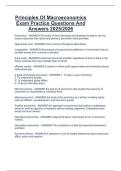 Principles Of Macroeconomics  Exam Practice Questions And  Answers 2025&sol;2026 