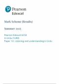 2025 Pearson Edexcel GCSE Urdu Paper Mark Scheme 1H &lpar;1URO&sol;1H&colon; Listening and understanding in Urdu&rpar;