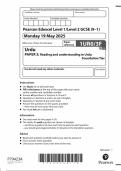 2025 Pearson Edexcel GCSE Urdu Paper 3F &lpar;1URO&sol;3F&colon; Reading and understanding in Urdu&rpar;