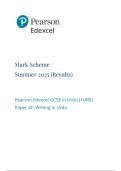 2025 Pearson Edexcel GCSE Urdu Mark Scheme Paper 4F &lpar;1URO&sol;4F&colon; Writing in Urdu&rpar;