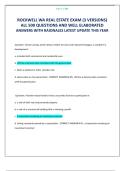 ROCKWELL WA REAL ESTATE EXAM &lpar;3 VERSIONS&rpar; ALL 500 QUESTIONS AND WELL ELABORATED ANSWERS WITH RAIONALES LATEST UPDATE THIS YEAR