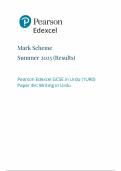 2025 Pearson Edexcel GCSE Urdu Mark Scheme Paper 4H &lpar;1URO&sol;4H&colon; Writing in Urdu&rpar;