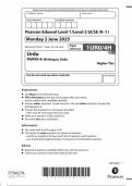 2025 Pearson Edexcel GCSE Urdu Paper 4H &lpar;1URO&sol;4H&colon; Writing in Urdu&rpar;