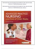 Test Bank for Advanced Practice Nursing in the Care of Older Adults &lpar;2nd Edition&rpar; by Kennedy-Malone &ndash; Verified Questions and Answers &lpar;A&plus; Graded&rpar;