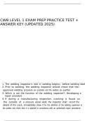 CWB LEVEL 1 EXAM PREP PRACTICE TEST &plus; ANSWER KEY &lpar;UPDATED 2025&rpar;
