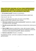 CRNA INTERVIEW &lpar;2025&sol;2026&rpar; ACTUAL EXAM COMPREHENSIVE QUESTION AND VERIFIED ACCURATE SOLUTION &lpar;DETAILED & ELABORATED&rpar; &vert;GET IT 100&percnt; ACCURATE&excl;&excl; 2025 TEST&excl;&excl;