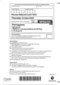 2025 Pearson Edexcel Level 3 GCE 9PG0&sol;03 Portuguese Advanced  PAPER 3&colon; Listening&comma; Reading and Writing  in Portuguese 