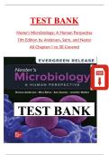 TEST BANK for Nester's Microbiology: A Human Perspectiṿe  11th Edition by Anderson, Salm, and Nester  All Chapters 1 to 30 Covered