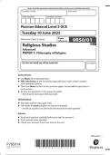  2025 Pearson Edexcel Level 3 GCE 9RS0&sol;01 Religious Studies   Advanced PAPER 1&colon; Philosophy of Religion 