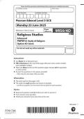 2025 Pearson Edexcel Level 3 GCE 9RS0/4D Religious Studies   Advanced PAPER 4: Study of Religion Option 4C: Hinduism