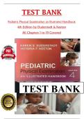 TEST BANK for Pediatric Physical Examination an Illustrated Handbook  4th Edition by Duderstadt & Keeton  All Chapters 1 to 19 Covered