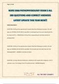 NURS 3366 PATHOPHYSIOLOGY EXAM 2 ALL 300 QUESTIONS AND CORRECT ANSWERS LATEST UPDATE THIS YEAR NEW&excl;&excl;
