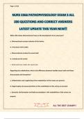 NURS 3366 PATHOPHYSIOLOGY EXAM 3 ALL 200 QUESTIONS AND CORRECT ANSWERS LATEST UPDATE THIS YEAR NEW&excl;&excl;