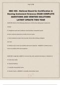 NBC HIS - National Board for Certification in Hearing Instrument Sciences EXAM COMPLETE  QUESTIONS AND VERIFIED SOLUTIONS LATEST UPDATE THIS YEAR