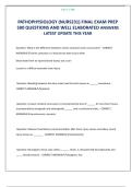 PATHOPHYSIOLOGY &lpar;NURS231&rpar; FINAL EXAM PREP 500 QUESTIONS AND WELL ELABORATED ANSWERS LATEST UPDATE THIS YEAR