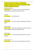 AFAA Personal Trainer Certification Study Guide Exam Actual Questions With 100- Verified Answers&period;docx