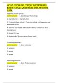AFAA Personal Trainer Certification Exam Actual Questions and Answers 2026&period;docx