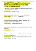 NASM AFAA Group Fitness Instructor Exam Prep Actual Questions With 100- Verified Answers&period;docx