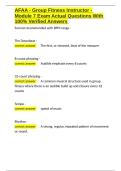 AFAA - Group Fitness Instructor Exam Bundle With 100&percnt; Correct Answers 2025