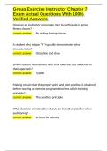 Group Exercise Instructor Chapter 7 Exam Actual Questions With 100- Verified Answers&period;docx