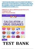  b TEST BANK FOR CALCULATION OF DRUG DOSAGES 11TH EDITION &lpar;VERSION 2023&sol;2024&rpar; BY OGDEN AND FLUHARTY&vert; CHAPTER 1-19&vert; COMPLETE GUIDE &lpar;A&plus;&rpar;&period;