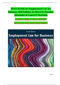 Employment Law for Business &lpar;10th Edition&comma; Dawn D&period; Bennett-Alexander & Laura P&period; Hartman&rpar; &vert; Complete Test Bank with Verified Answers