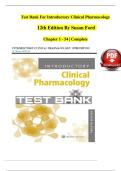 Introductory Clinical Pharmacology 12th Edition Test Bank by Susan Ford Chapters 1-54&vert; Latest Practice Exam 100&percnt; Veri&filig;ed Answers