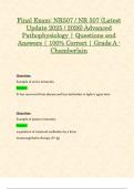 Final Exam&colon; NR507 &sol; NR 507 &lpar;Latest Update 2025 &sol; 2026&rpar; Advanced Pathophysiology &vert; Questions and Answers &vert; 100&percnt; Correct &vert; Grade A - Chamberlain