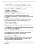 NUR 226 FINAL EXAM 1 QUESTIONS & ANSWERS