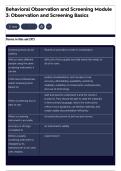 Behavioral Observation And Screening &ndash; Questions & Verified Answers