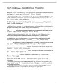 NUR 226 EXAM 4 QUESTIONS & ANSWERS