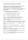 NUR 226 EXAM 3 QUESTIONS & ANSWERS