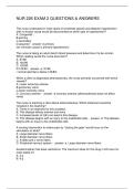 NUR 226 EXAM 2 QUESTIONS & ANSWERS