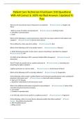 Patient Care Technician Final Exam &lpar;100 Questions&rpar; With All Correct & 100&percnt; Verified Answers &vert;Updated To Pass