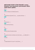 NAB EXAM STUDY STAN MUCINIC review Practice Test Questions and Answers 2025-2026 latest update&period; CMS - n  Ans  Centers for Medicare and Medicaid Services  Qs  Comprehensive assessment is due &lowbar;&lowbar;&lowbar;&lowbar; days after admission&period; - n  Ans  14  Qs  HHS stands for - n  
