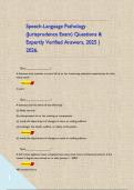 Speech-Language Pathology &lpar;Jurisprudence Exam&rpar; Questions & Expertly Verified Answers&comma; 2025 &vert; 2026&period;      