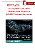 Test Bank for Katzung's Basic and Clinical Pharmacology&comma; 16th Edition by Vanderah