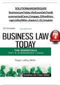 Solution Manual & Answer Guide for Business Law Today&colon; The Essentials Text & Summarized Cases&comma; 13th Edition&comma; Roger LeRoy Miller