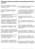 Washington State Food Handlers Test Questions and Answers Graded A