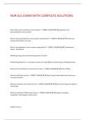 NUR 611 EXAM WITH COMPLETE SOLUTIONS