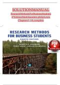 Solution Manual&colon; Research Methods for Business Students &lpar;8th Edition&rpar; by Saunders&comma; Lewis & Thornhill &lpar;Complete Chapters 1-14&rpar;