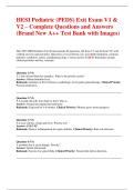 HESI Pediatric &lpar;PEDS&rpar; Exit Exam V1 & V2 &ndash; Complete Questions and Answers &lpar;Brand New A&plus;&plus; Test Bank with Images&rpar;