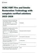 IICRC FSRT Fire and Smoke Restoration Technology with complete verified solutions 2025-2026