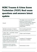IICRC Trauma & Crime Scene Technician &lpar;TCST&rpar; Real exam questions and answers latest update&period;