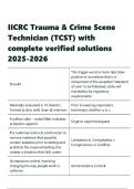 IICRC Trauma & Crime Scene Technician &lpar;TCST&rpar; with complete verified solutions 2025-2026&period;