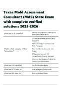 Texas Mold Assessment Consultant &lpar;MAC&rpar; State Exam with complete verified solutions 2025-2026&period;