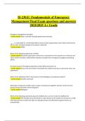 IS-230&period;E&colon; Fundamentals of Emergency Management &ndash; Final Exam Actual Questions and Verified Answers &lpar;A&plus; Guide Solution&comma; 2024&sol;2025 Edition&rpar;