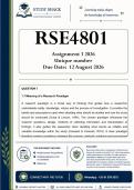 RSE4801 Assignment 3 &lpar;QUALITY ANSWERS&rpar; 2026