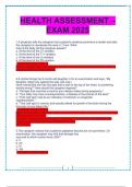 HEALTH ASSESSMENT &ndash; EXAM 2025
